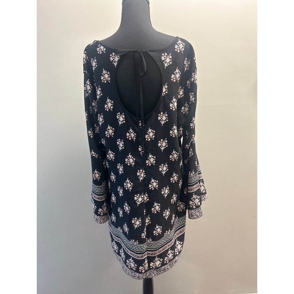 Floral Print Bell Sleeve Mini Dress - Picture 3 of 3